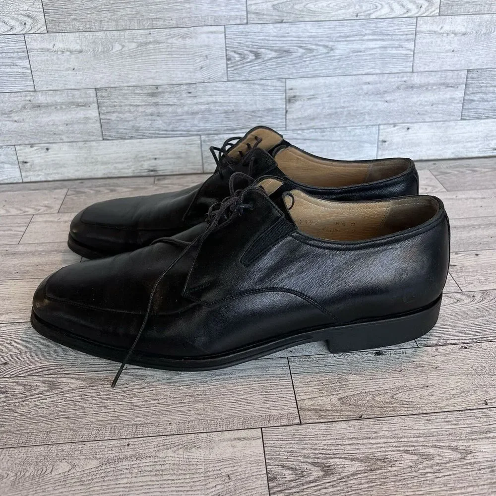 Bruno Magli Mens Black Leather Dress Shoes Made‎ In Italy 8.5 Formal Work Attire